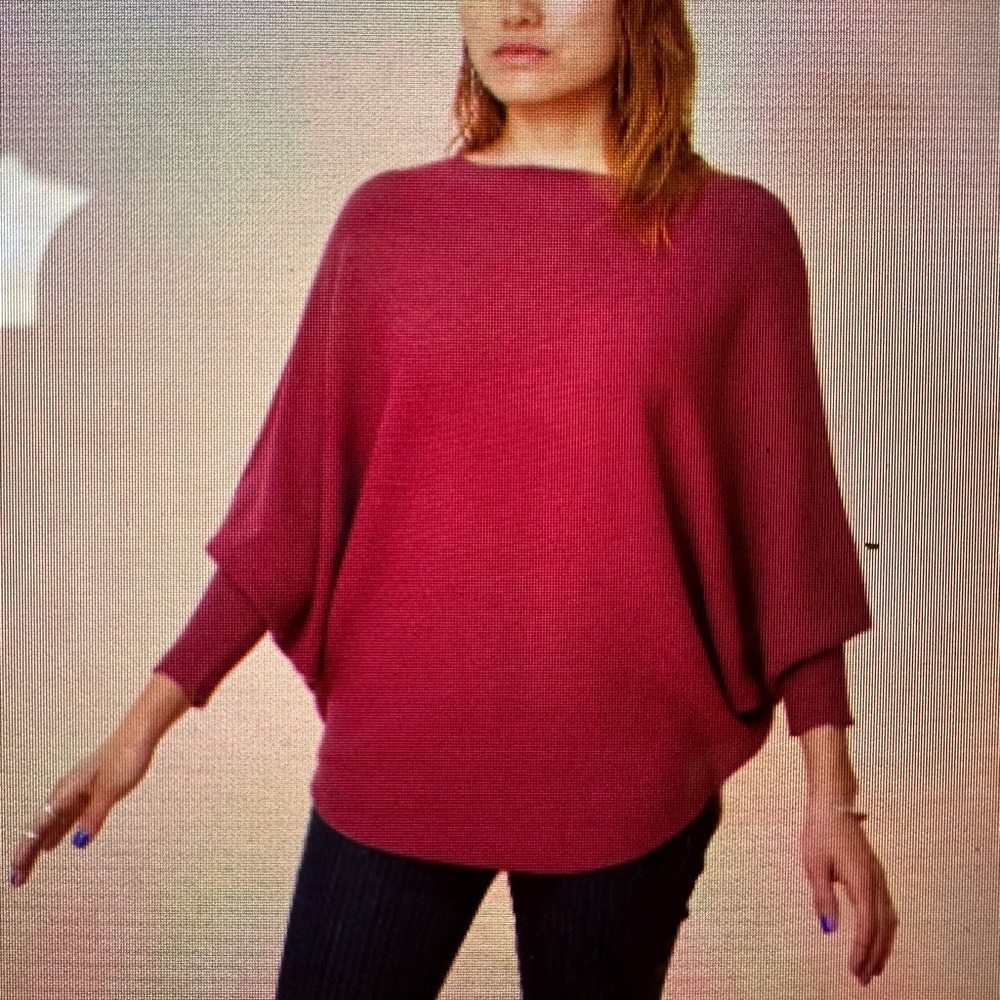 Kerisma Red Shrug with Relaxed Fit and Boat Neck